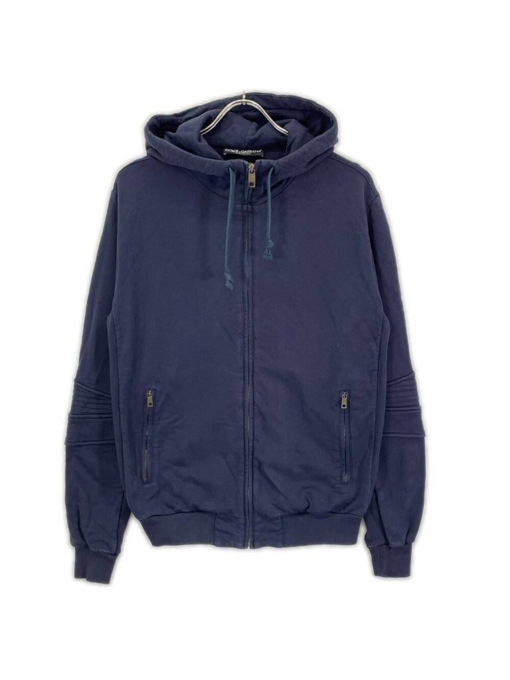 Dolce & Gabbana Navy Cotton Zip Up Hoodie Sweatshirt 44
